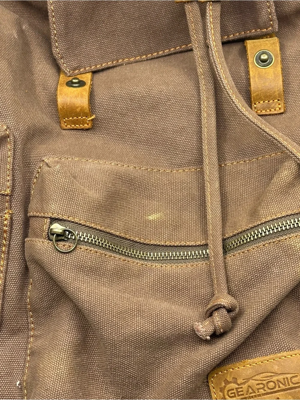 Gearonic Brown Canvas Backpack - Casual Everyday Bag